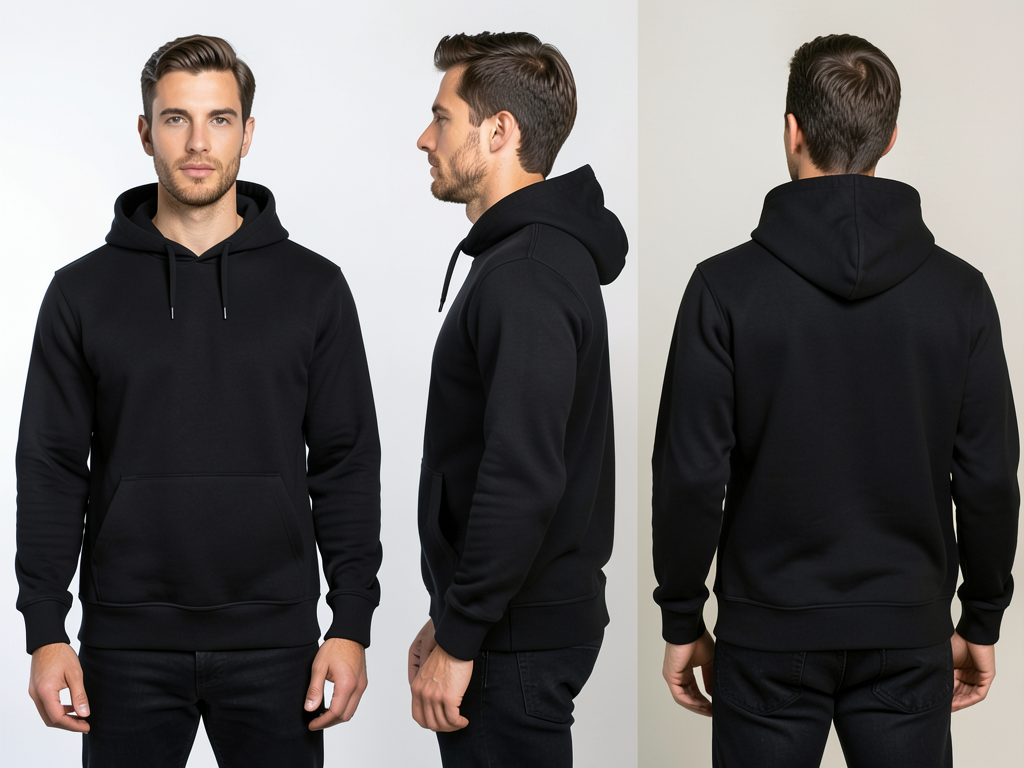 Men’s Black Pullover Hoodie