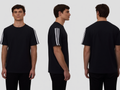 Men’s Black Athletic T-Shirt with Sleeve Stripes