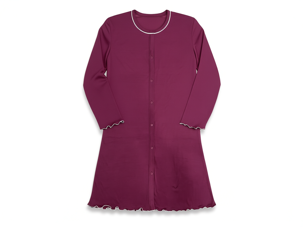 Women’s Maroon Knee-Length Button Maxi Dress