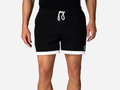 Men’s Black Athletic Shorts with White Trim